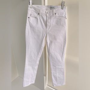 AG Jean White Mari Crop High-rise Slim Straight Size 27R Inseam 27.5 Like New